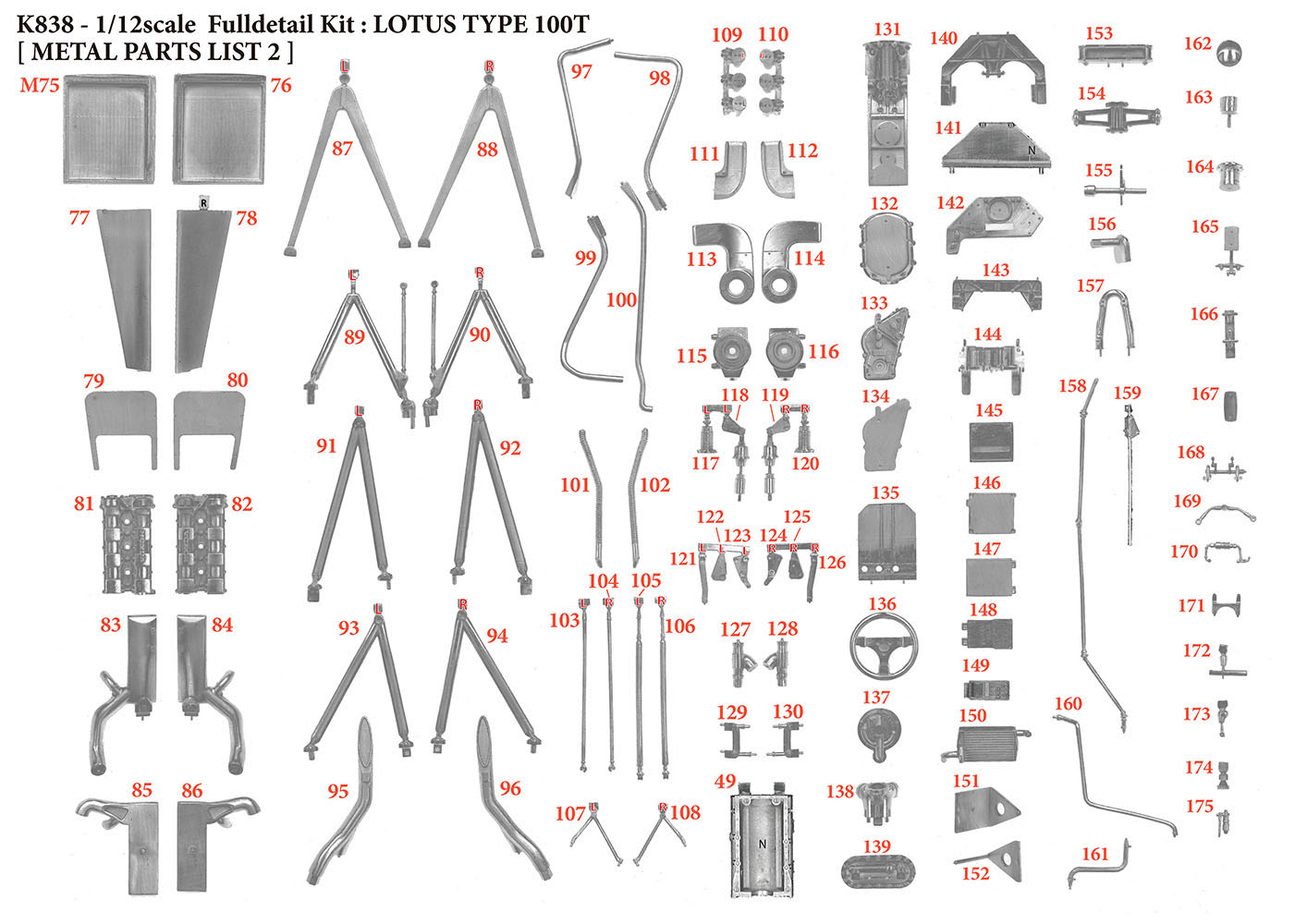1/12scale Fulldetail Kit : LOTUS TYPE 100T
